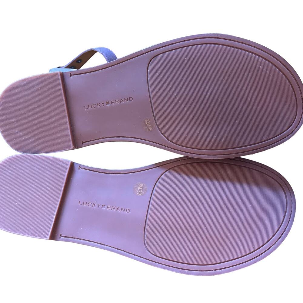 NEW Lucky Brand Kimaya Sandals Women's Size 8.5 M Purple Orchid Leather Summer - Picture 9 of 11